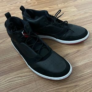 Black white and red gently worn size 13 Nike Jordan sneakers